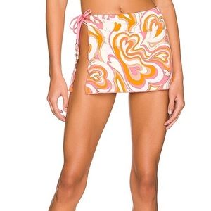 Beach Bunny Madeline Mini Skirt in Pink Multi